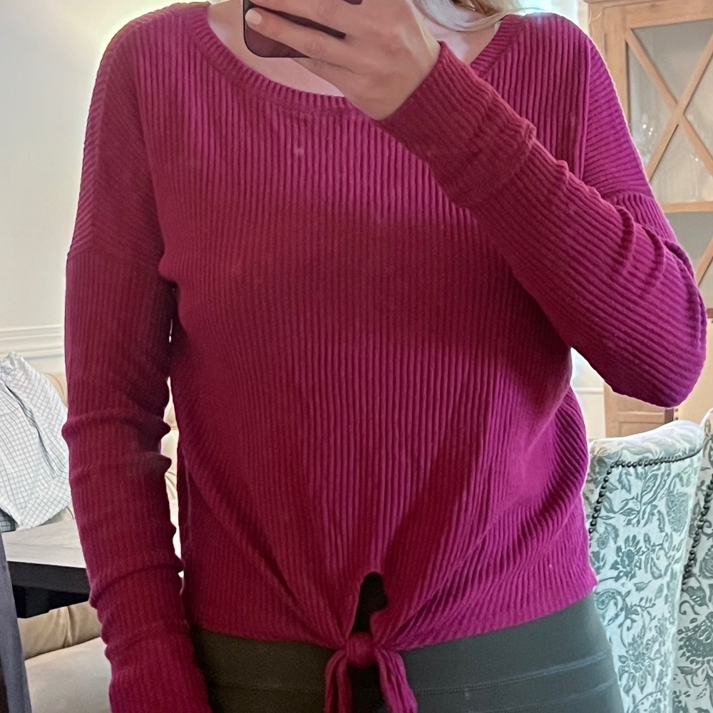 Abercrombie red long sleeve top